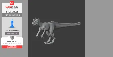 3D model of a Zupaysaurus dinosaur in a standing pose, designed for 3D printing.