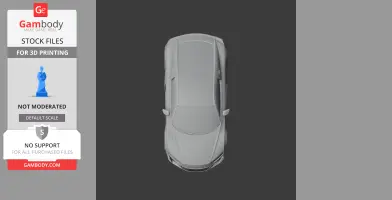 Top view of a 3D model of an Audi R8 for 3D printing, shown on a dark background.