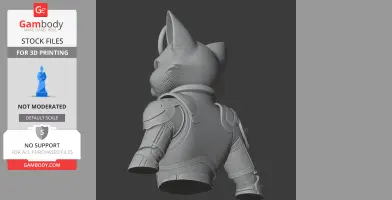 Tom Cat Cyber Ninja Ring Figure - Mashup Figure STL