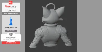 Tom Cat Cyber Ninja Ring Figure - Mashup Figure STL