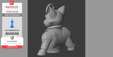 Tom Cat Cyber Ninja Ring Figure - Mashup Figure STL