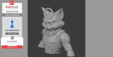 Tom Cat Cyber Ninja Ring Figure - Mashup Figure STL