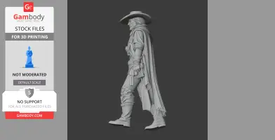 Prairie Hawk Cowboy Gunslinger - Historical Warrior STL
