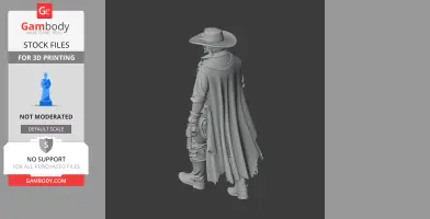 Prairie Hawk Cowboy Gunslinger - Historical Warrior STL