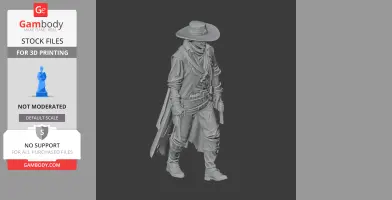 Prairie Hawk Cowboy Gunslinger - Historical Warrior STL