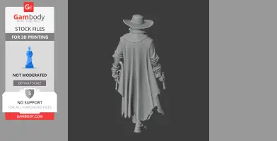 Prairie Hawk Cowboy Gunslinger - Historical Warrior STL