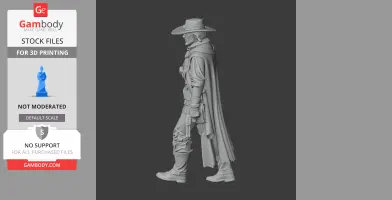 Prairie Hawk Cowboy Gunslinger - Historical Warrior STL