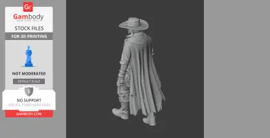 Prairie Hawk Cowboy Gunslinger - Historical Warrior STL