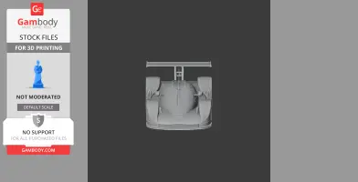 3D model of an Audi R8C racing car viewed from the front, designed for 3D printing.