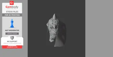 A 3D model of a stylized knight figure with cat features and armor, suitable for 3D printing.