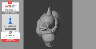 Tom Cat wearing Doom Slayer armor, head and torso view in 3D printable STL model.