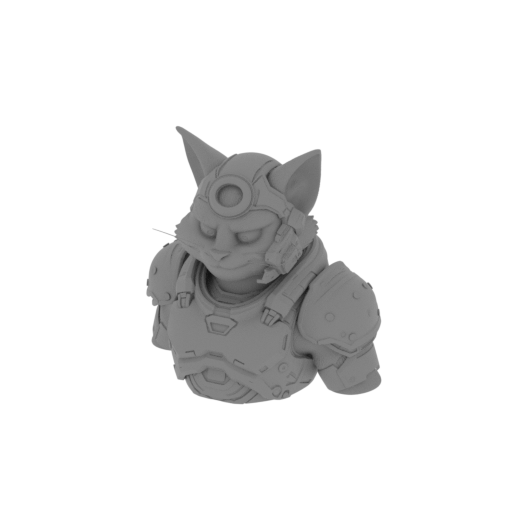 Tom Cat Doom Slayer Ring Figure.stl