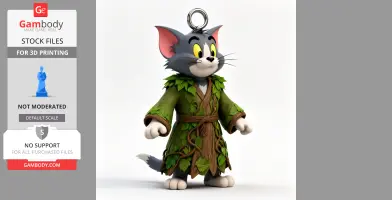 Tom Cat Druid Ring Figure - Mashup Figure STL