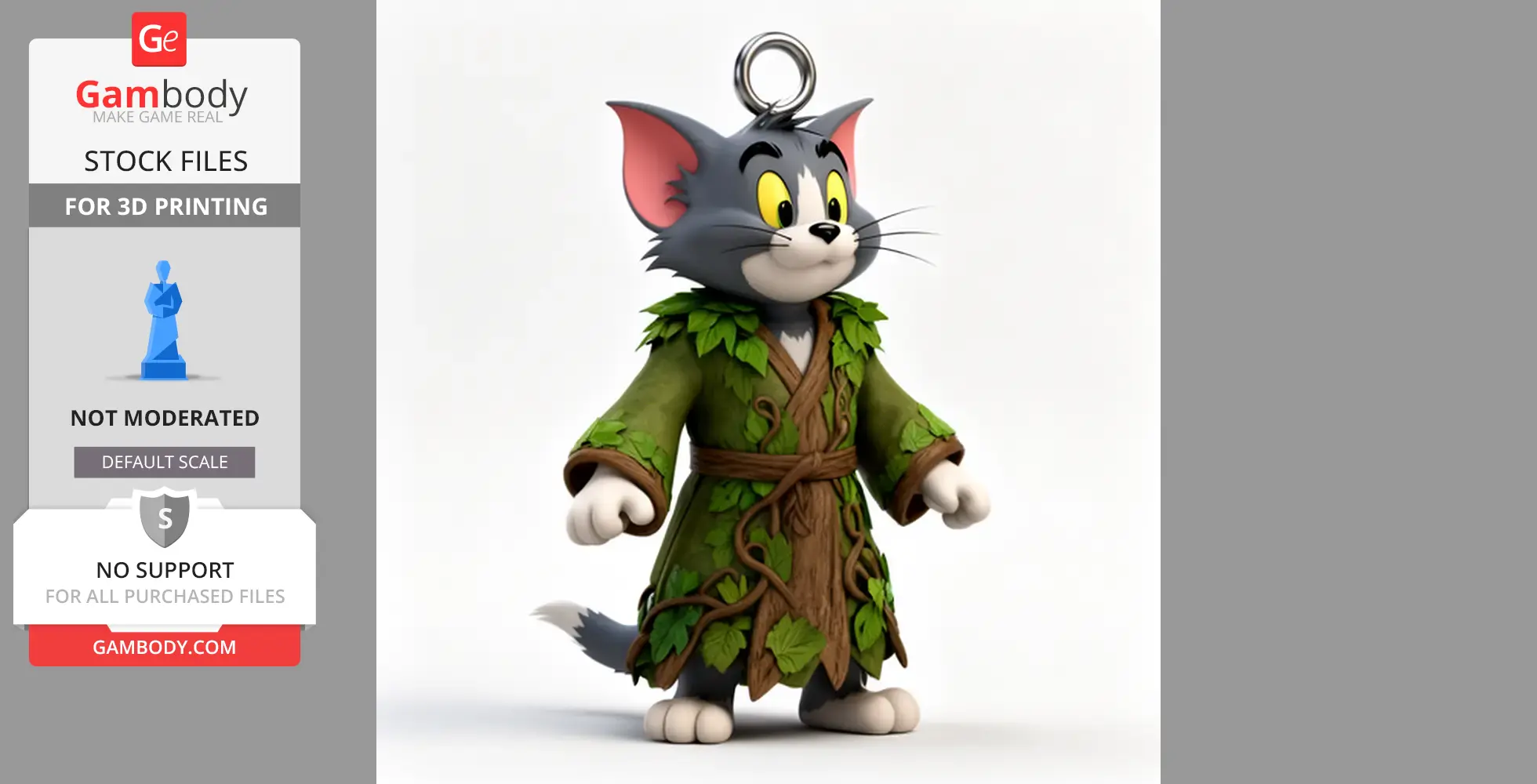 Tom Cat Druid Ring Figure - Mashup Figure STL
