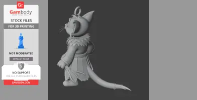 Tom Cat Druid Ring Figure - Mashup Figure STL