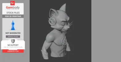 Tom Cat Flash Ring Figure - Mashup Figure STL