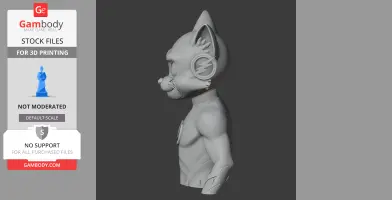 Tom Cat Flash Ring Figure - Mashup Figure STL