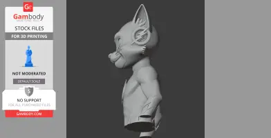 Tom Cat Flash Ring Figure - Mashup Figure STL