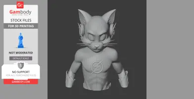 Tom Cat Flash Ring Figure - Mashup Figure STL
