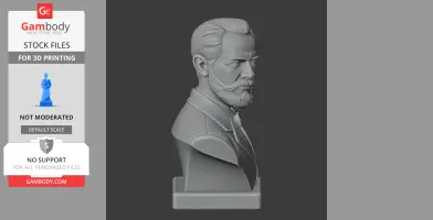 Pyotr Ilyich Tchaikovsky Bust - Historical Warrior STL