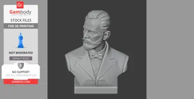 Pyotr Ilyich Tchaikovsky Bust - Historical Warrior STL