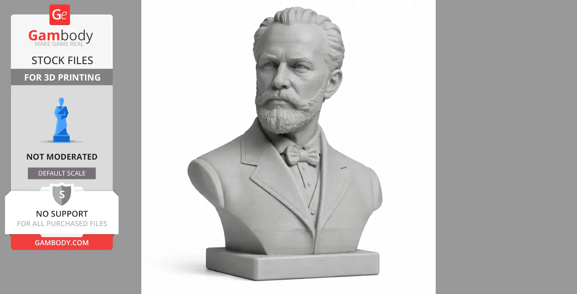 Pyotr Ilyich Tchaikovsky Bust - Historical Warrior STL