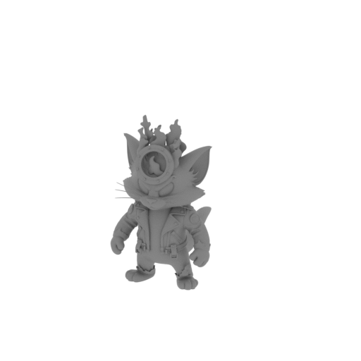 Tom Cat Ghost Rider Ring Figure.stl