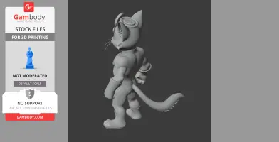 Anthropomorphic cat in superhero suit with ring and goggles, standing with a confident pose.
