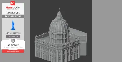 3D model of St. Peter's Basilica, showcasing detailed architectural elements for printing.