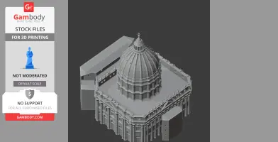 3D model of St. Peter’s Basilica, detailed architectural structure for 3D printing.