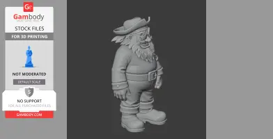 Captain Brineybeard - Cuphead - Character Figure STL
