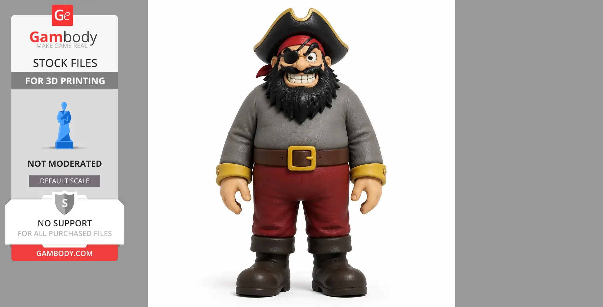 Captain Brineybeard - Cuphead - Character Figure STL