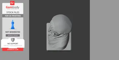 Top view of a detailed 3D Rembrandt bust model with historical attire, suitable for 3D printing.