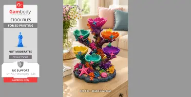 Colorful Coral Reef Tree Organizer STL File for 3D Print