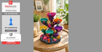 Colorful Coral Reef Tree Organizer STL File for 3D Print