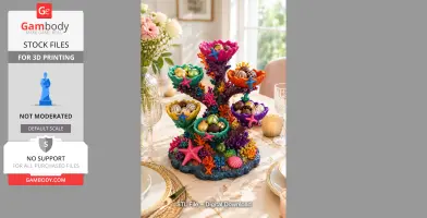 Colorful Coral Reef Tree Organizer STL File for 3D Print