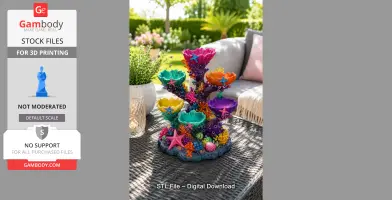 Colorful Coral Reef Tree Organizer STL File for 3D Print