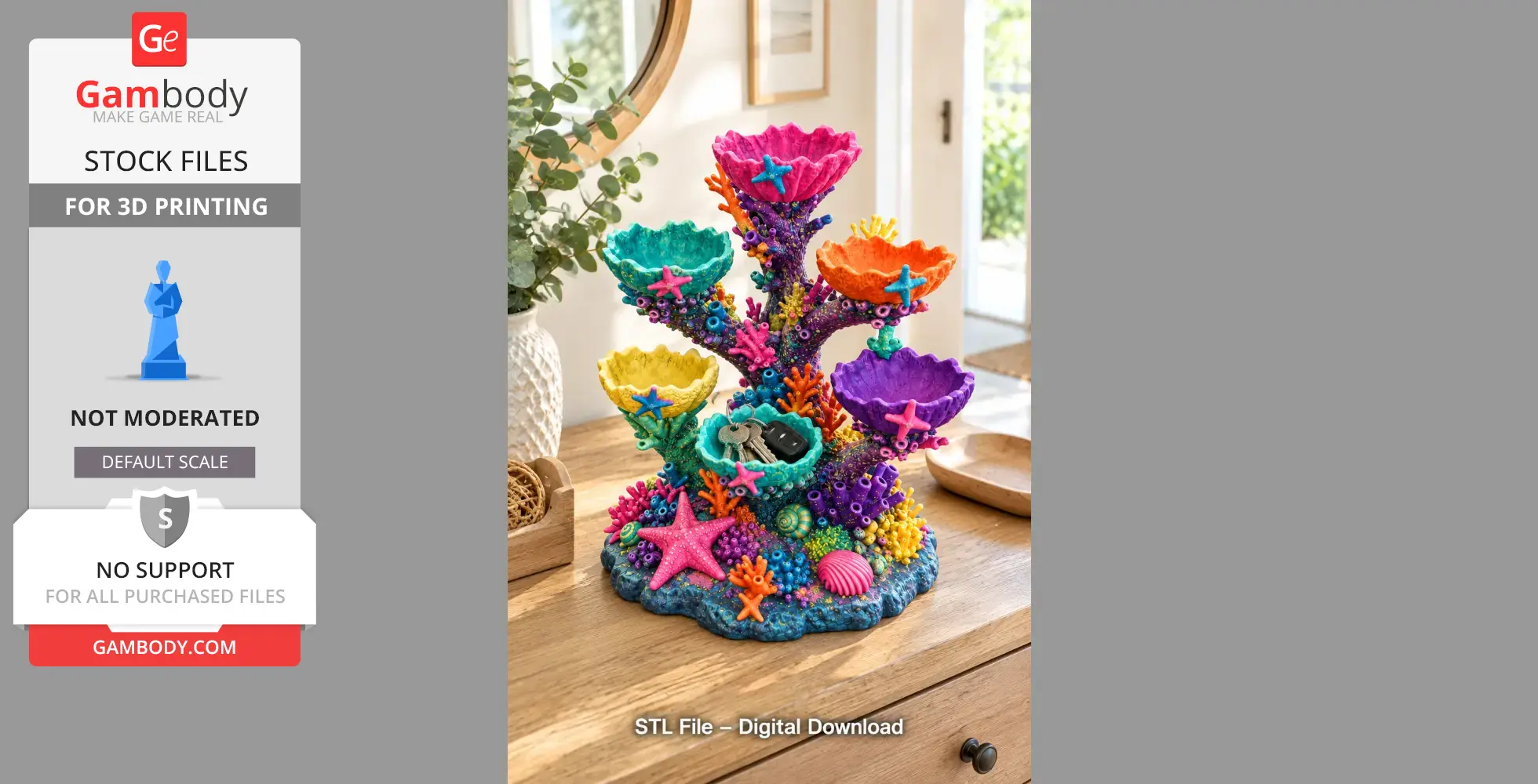 Colorful Coral Reef Tree Organizer STL File for 3D Print