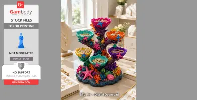 Colorful Coral Reef Tree Organizer STL File for 3D Print