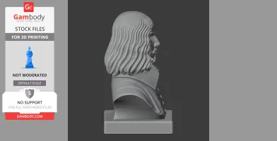 Rene Descartes Bust - Historical Warrior STL