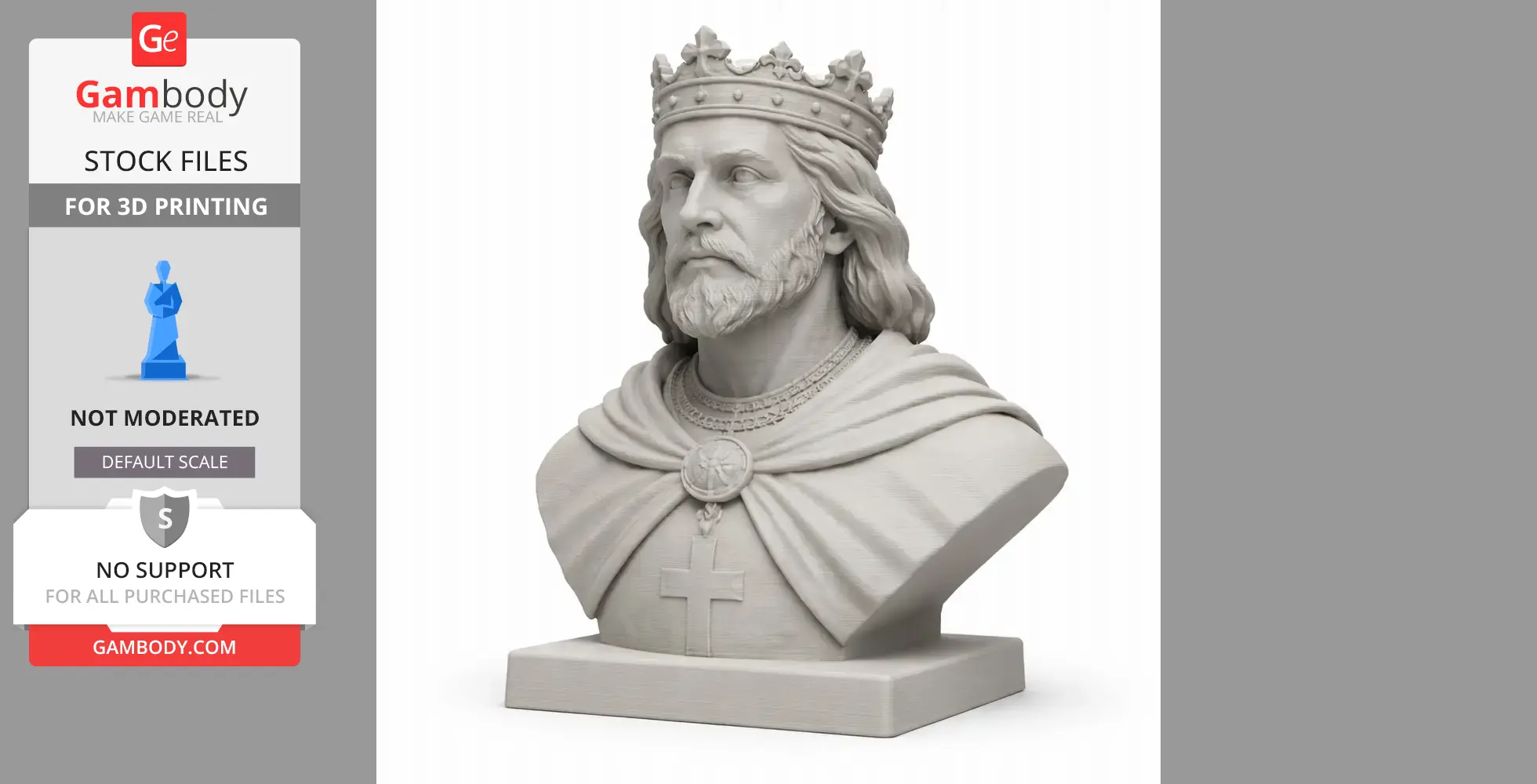 Richard the Lionheart Bust - Historical Warrior STL