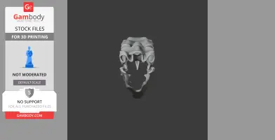 3D model of a Kelenken guillermoi skull replica, front view, ready for 3D printing.