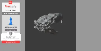 3D model of a Kelenken guillermoi skull, suitable for 3D printing, on a dark background.