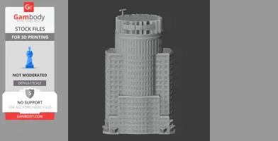 3D model of the U.S. Bank Tower, Los Angeles, for 3D printing, showing detailed architectural features.