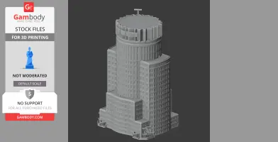 3D model of the U.S. Bank Tower, detailed high-rise structure for 3D printing.