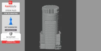 3D model of the U.S. Bank Tower, featuring detailed architecture, designed for 3D printing.