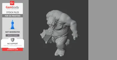 3D model of a muscular troll with a spiked club, inspired by 'Lord of the Rings'; ready for 3D printing.