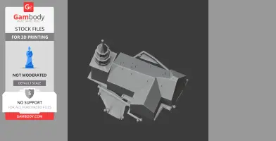 3D model of a parish church with a steeple and nave, designed for 3D printing.