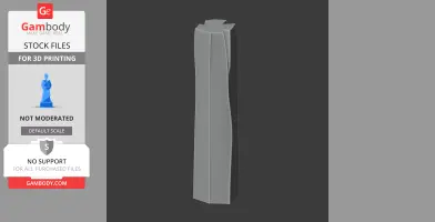 A tall, sleek, twisting tower design for 3D printing, minimalist with sharp edges and a modern aesthetic.