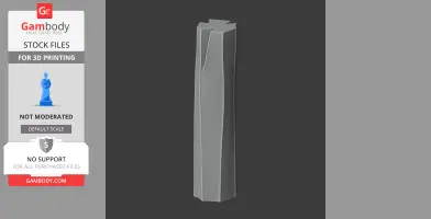 Tall, sleek, and modern architectural tower 3D model for printing, featuring angular design elements.
